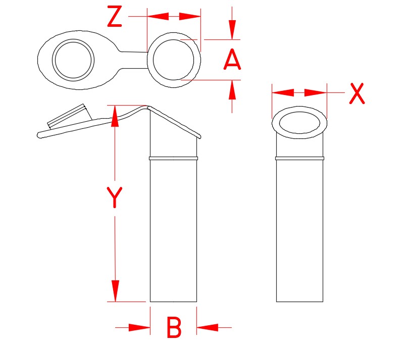 Rubber Rod Holder Liner with Cap, S3611-1000, S3611-1001, Line Drawing